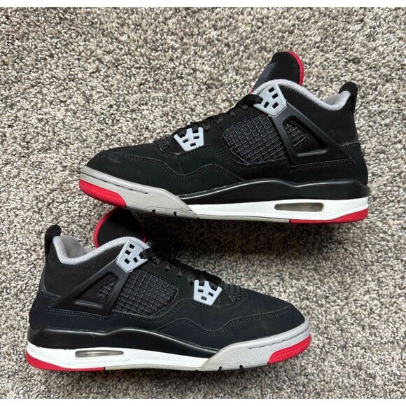 Nike Air Jordan 4 Bred 2019 Size 5 Youth (Size 6.5 Women's) - Picture 2 of 7